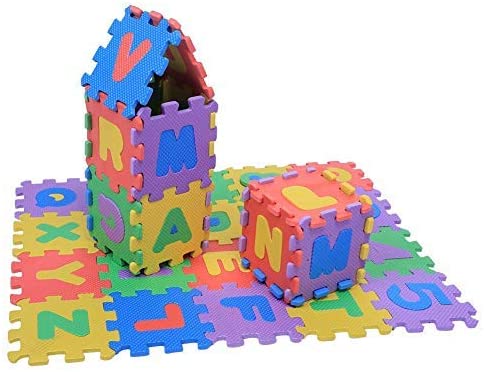 Numbers & Letters Floor Puzzle Foam Mat Floor Tiles Baby Children Kids Playing Crawling Pad Toys Walfront EVA Foam Puzzle Play Mat Floor 36Pcs Foam Floor Puzzle Colorful Baby Foam Play Mat 