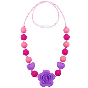 Kids Teardrop Pendant Soft Silicon Teether Teething Necklace Autism Sensory Chew 