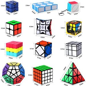  Vdealen 11 Pack Speed Cube Set Puzzle Cube Bundle Fidget Ball  2x2 3x3 4x4 Pyramid Dodecahedron Skewb Snake Infinity Magic Cube, Smooth  Cube Pack Toys Gift for Kids & Adults 