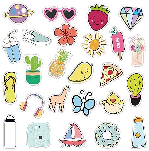 ZBVLGE Cute Stickers for Water Bottles Laptop Decals Aesthetic Trendy Vinyl Skateboard Computers Phone Sticker for Teens Girls Kids Adults Multicoloured 