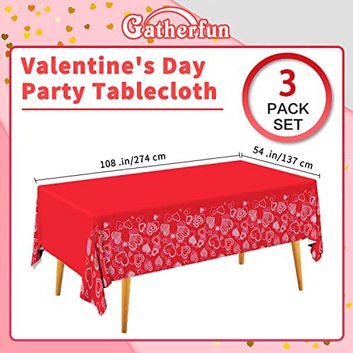 Birthday Party Serve 25 Engagements Gatherfun Valentine's Day Party Supplies Hot Pink Heart Love Disposable Paper Plates Napkins Cups plastic Tablecloth with Banner for Valentine's Day Anniversary 