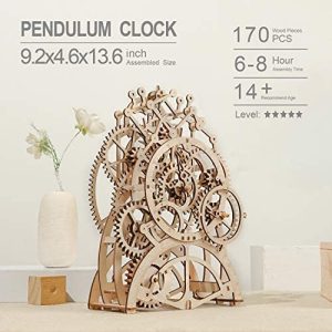 ROKR Mechanical Model Building Kits Pendulum Clock Toy for Adult Teens Home Deco 