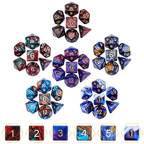 DND Dice Set 140pcs Polyhedral Game 20 Color Double Colors Role PLA 140 Pcs Dice for sale online 