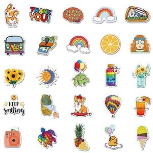 colorful vsco stickers for water bottles 50pcs stickers pack cute cartoon waterproof vinyl aesthetic stickers for laptop phone skateboard stickers for teens kids homefurniturelife online store