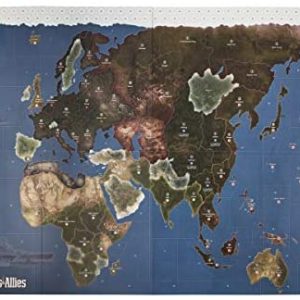 Brown Hasbro Gaming Avalon Hill Axis & Allies 1942 Second Edition WWII Strategy Board Game Ages 12 and Up 2-5 Players with Extra Large Gameboard 