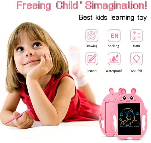 9 inch Drawing and Writing Board with Lock Erase Button for School and Office Pink-Pa mom&myaboys Colorful LCD Writing Tablet for Kids Toys for 3-12 Years Old Girls 