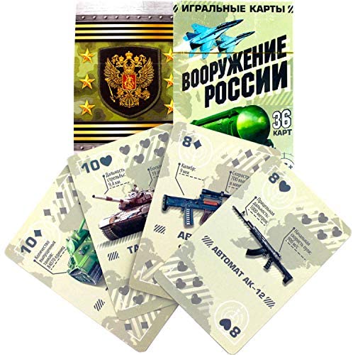 Military Spotter Playing Cards WW2 and Modern Russia Armed Forces Weapon Russian Souvenir Army Playing Cards