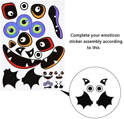 Outus 48 Pieces Pumpkin Stickers Halloween Pumpkin Decoration Stickers Craft Stickers for Halloween Party Decoration Favors 