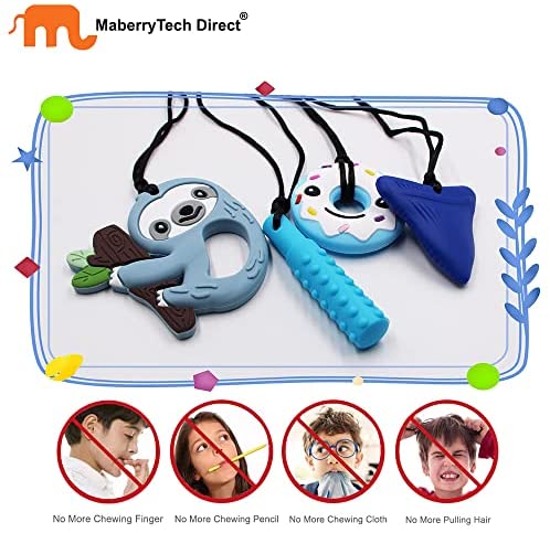 Details about   3PCS Robot Sensory Chew Necklace Pendant Teething Toy Boys Girl ADHD Autism Gift 