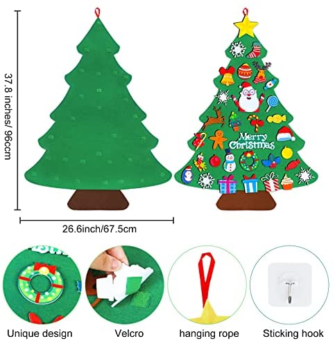 Details about   Felt Christmas Tree DIY Detachable Ornaments Wall Xmas Calendar Decor Kids Gift 