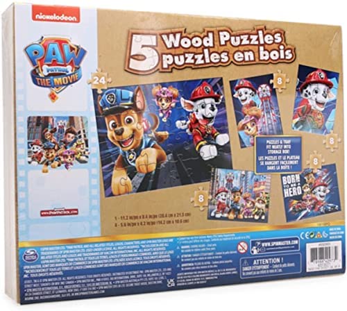 Details about   Paw Patrol Wood Puzzles 5 Pack With Tray and Storage Box New 