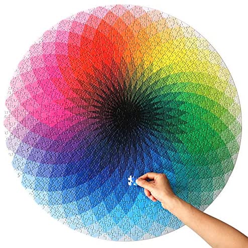 1000PCS Round Rainbow Palette Jigsaw Puzzles Adult Kids Educational Puzzle Gift 