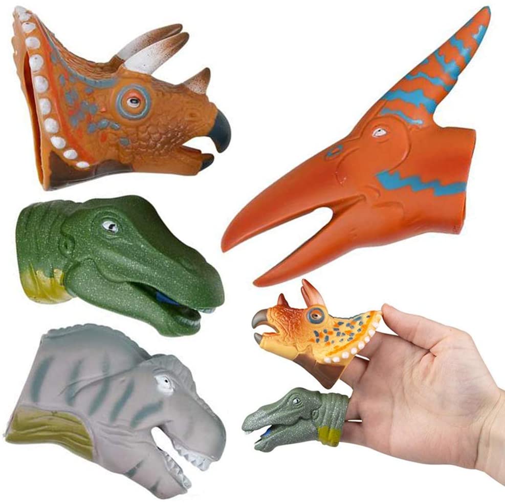 Mini Hand Fingers Dinosaur Puppet Toy Party Bag Kids Children's Stocking Filler 