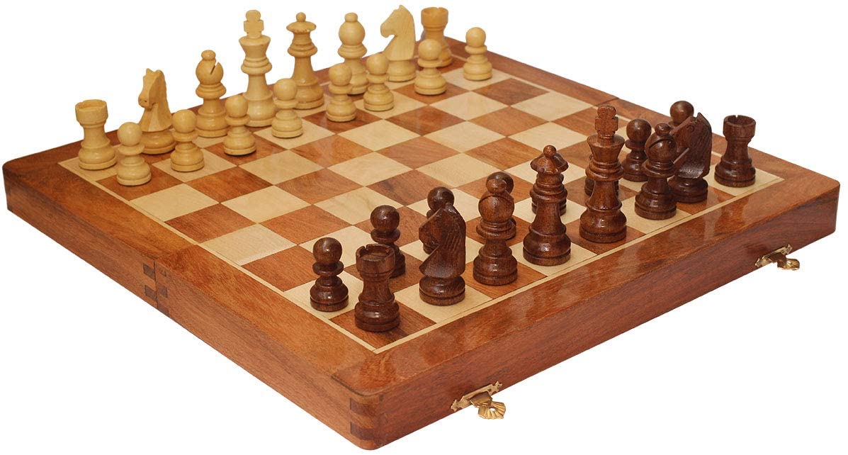 Large Magnetic Folding Chess Set Wooden Chessboard Wood Board Kid Christmas Toy 