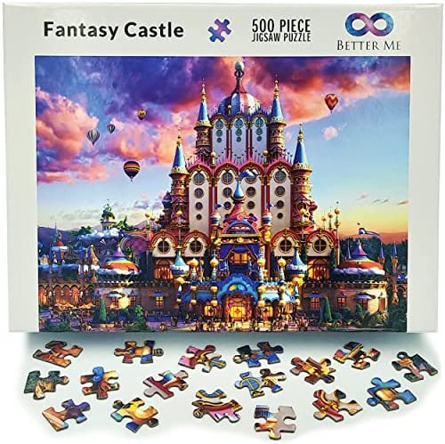 300/500 Pieces Kids Adult Jigsaw Puzzle Fairy Tale Castle Rainbow Puzzle Toys 