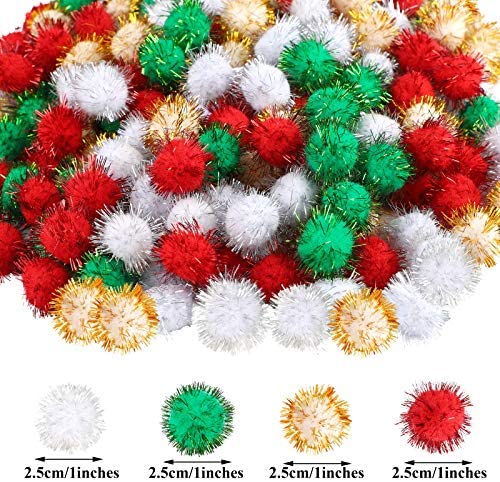 NEW ~ HOLIDAY CRAFTS 1000 Pcs Assorted Size Fluffy Pom Poms and Pipe Cleaners 