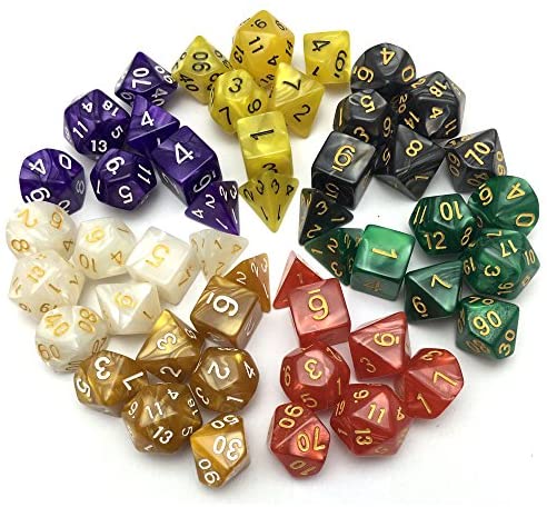7x Polyhedral Dice for DND RPG MTG Party Game Dungeons & Dragons Colorful Purple 