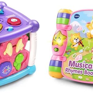 VTech Busy Learners Activity Cube, Purple & Musical Rhymes Book 
