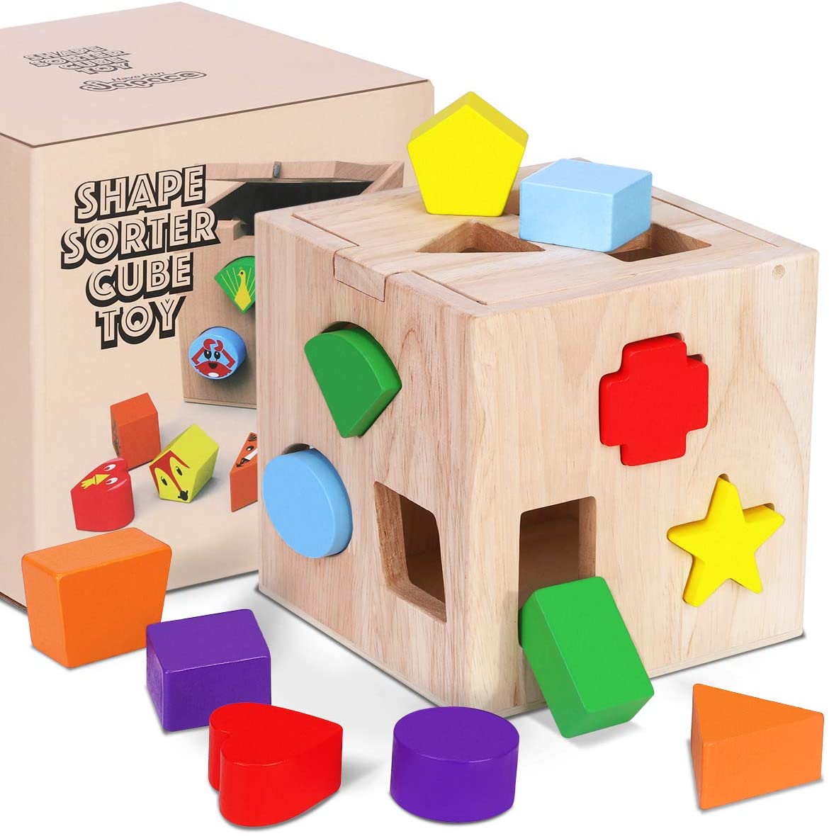 New Wooden Building Blocks Educational Toys Cubes Gift For Kids  7N 