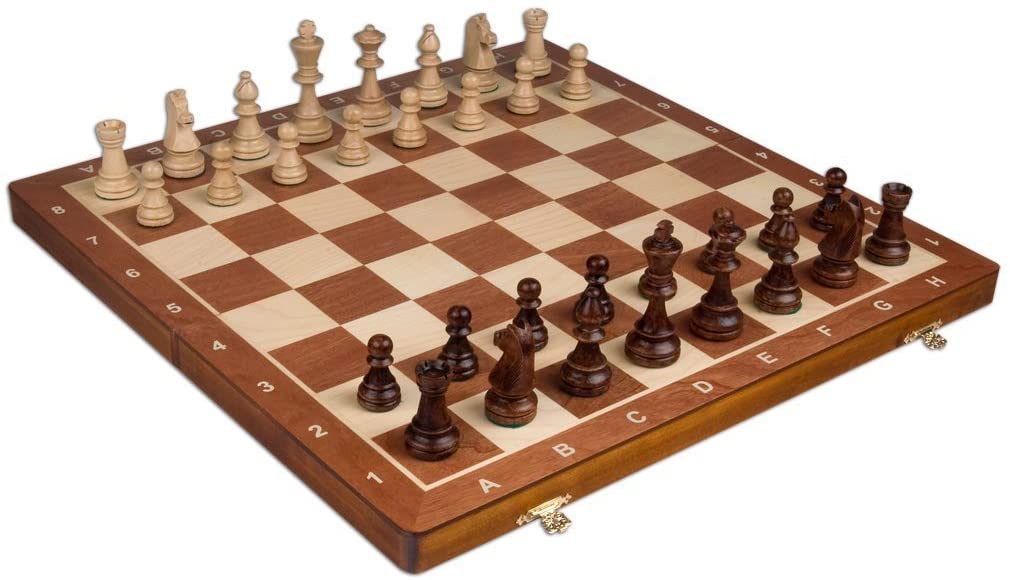 Tournament 21" Handcrafted Wooden Chess Board and Non Electronic DGT Chessmen 