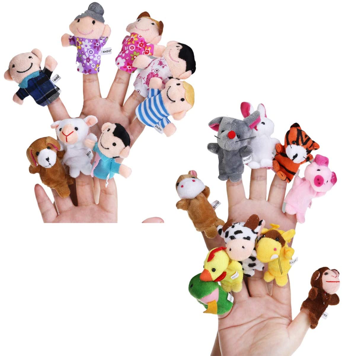 Children Hand-Doll Educational Toys Finger Puppets Family History 