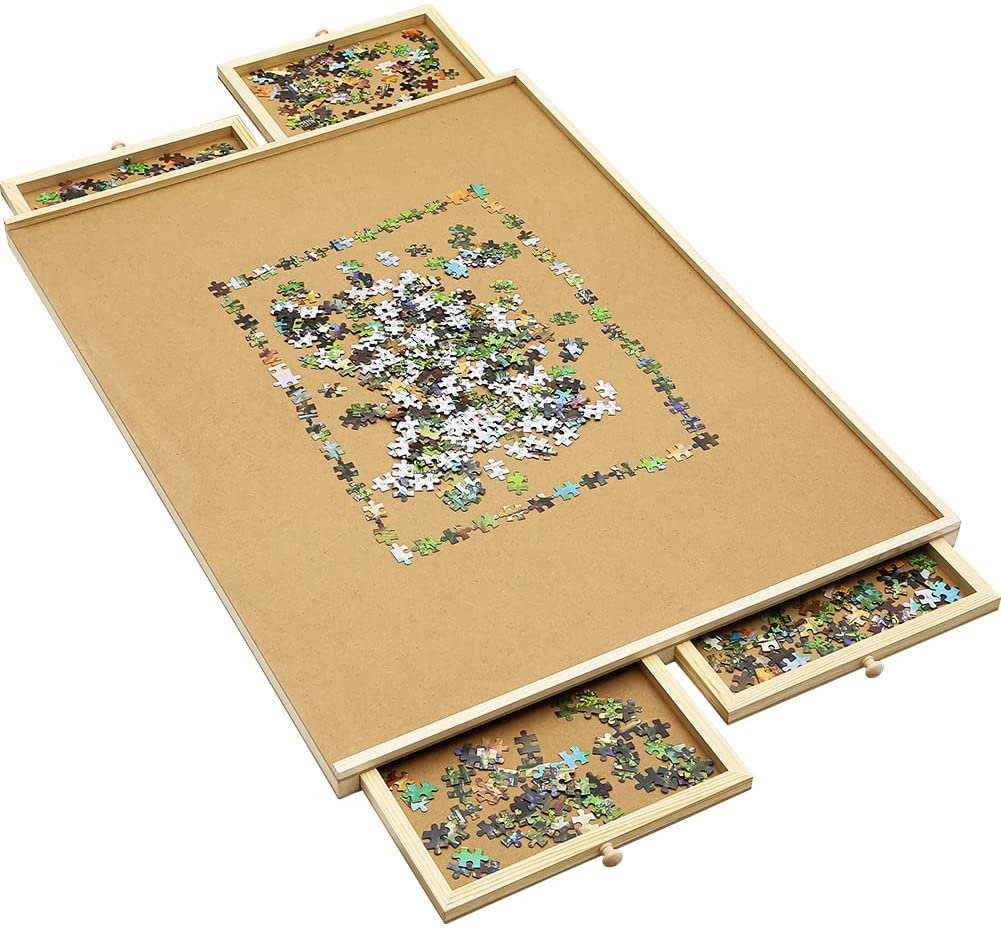 Gamenote Jigsaw Puzzle Table for Adults Portable Large Puzzle Board with Drawers 