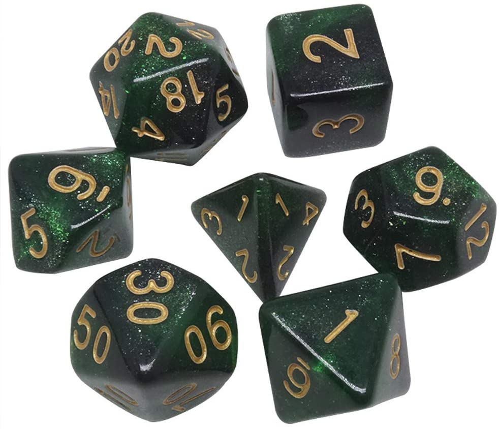 Set Of 7 Sided Polyhedral Dice For RPG DND D&D D4-D20 Clear 