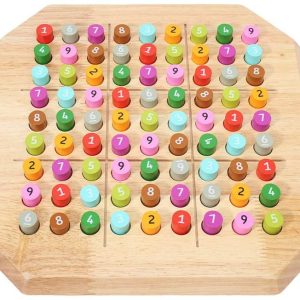 Andux Land Wooden Sudoku Puzzle Board Game with Drawer SD-02 Pink 