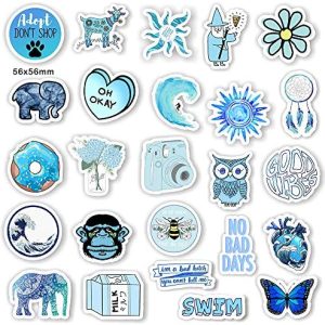 Water Bottle Stickers for VSCO Girls Teens Cute VSCO Stickers for Water Bottles Clear 50 Pack Laptop Stickers Trendy Aesthetic Stickers Waterproof Stickers for Guitar Computer Phone 