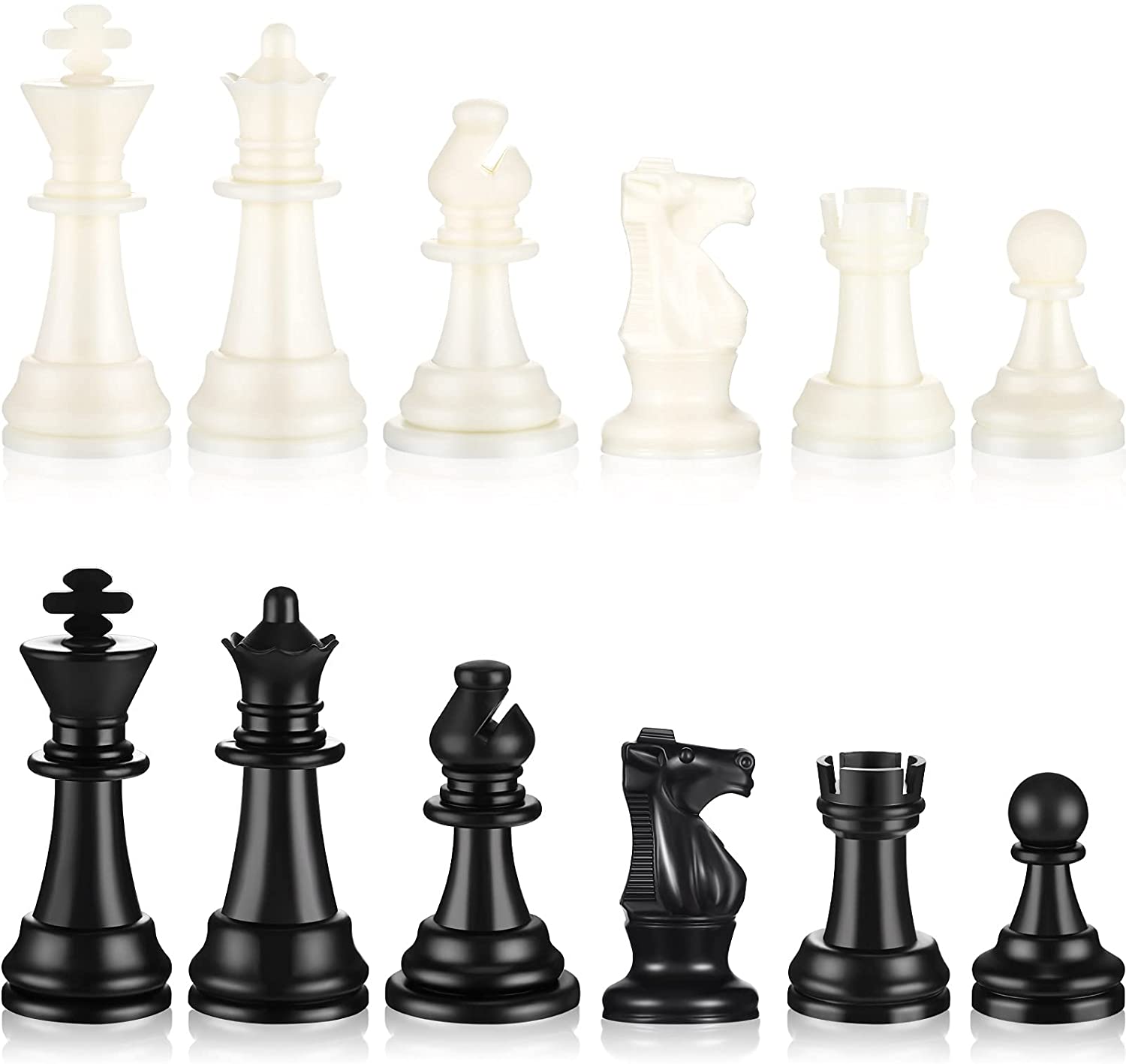 32pcs/pack 2" Plastic Chess Pieces Board Game Checker Pawns Accessories 