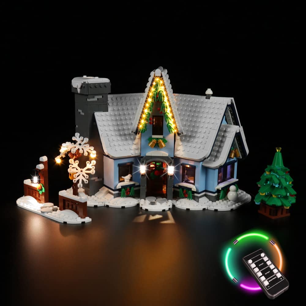 Basic Version Lighting Kit Compatible with Lego 10293 Light Kit for Lego Santa’s Visit 10293 Building Set Lights Only,No Model 