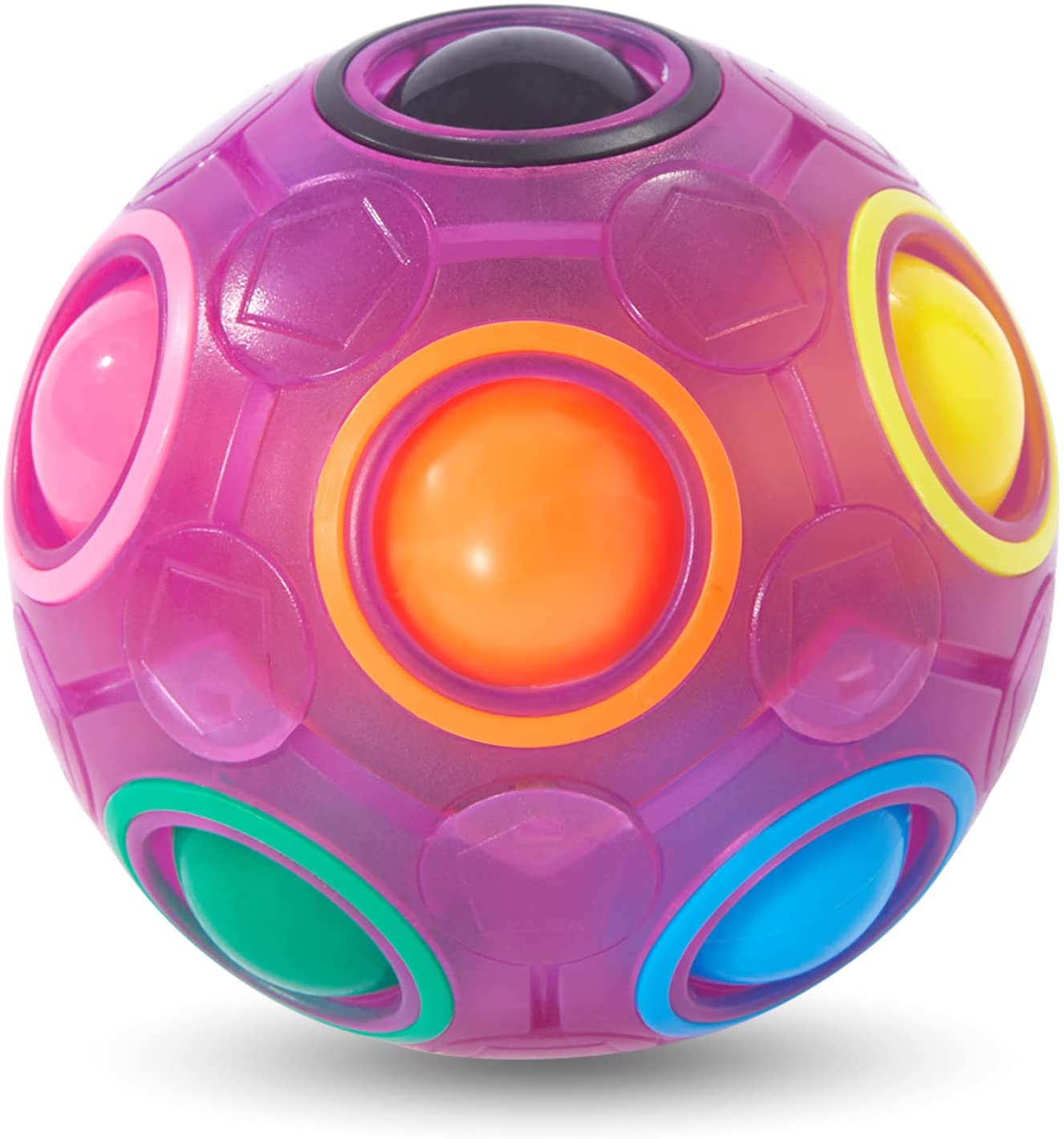 Magic Fidget Rainbow Ball Cube Puzzle Toy Funny for Kids Teens Students 