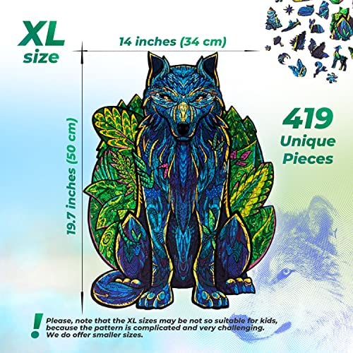 Details about   US Wooden Jigsaw Puzzle Cartoon Animal Wolf Unique Toy Decor For Adult Kids Gift 