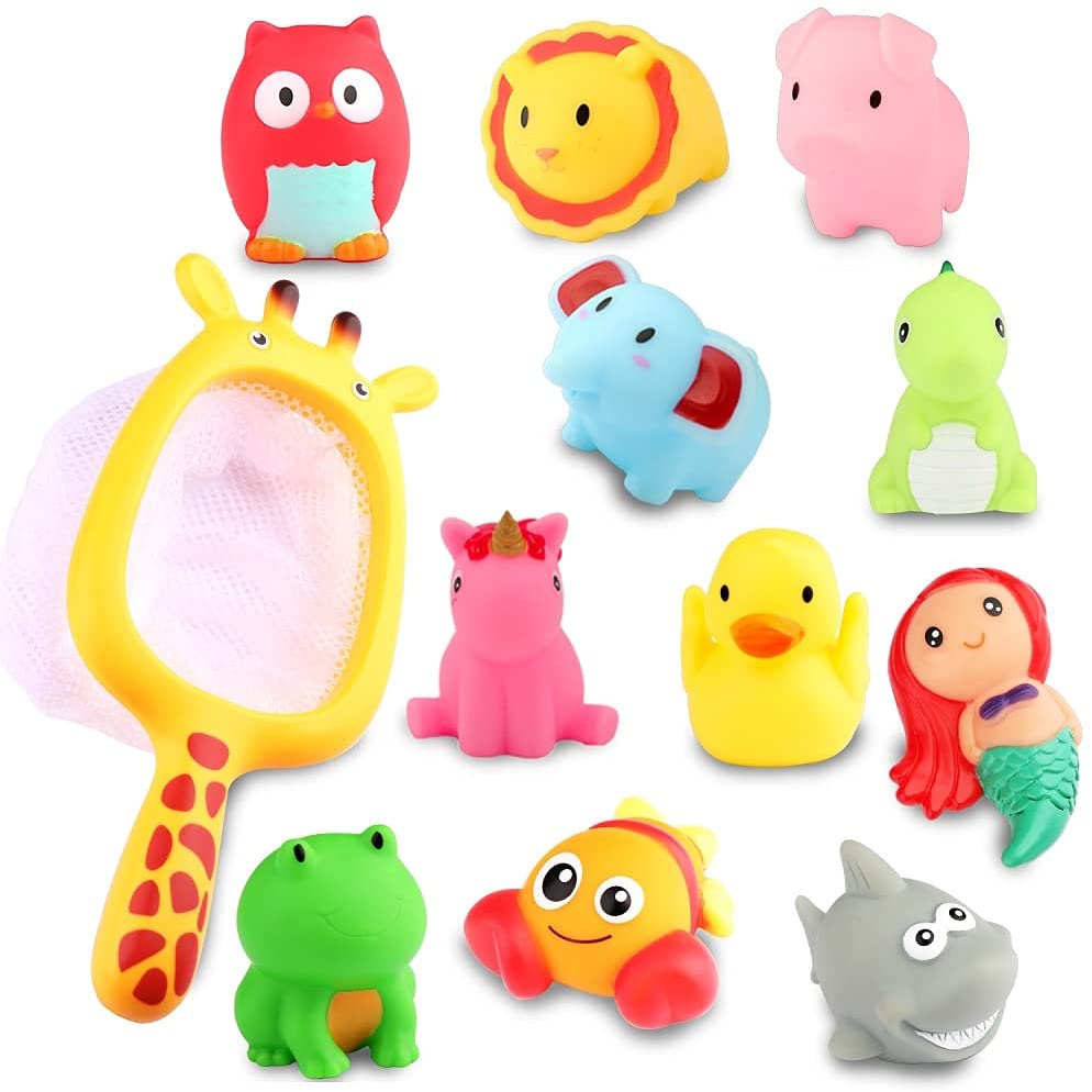 Animals, 6 Pcs with Storage Bag No Hole No Mold Bathtub Toys 1 2 3 4 Years Old Kids Mold Free Bath Toys for Toddlers/ Infants 6-12- 18 Months 