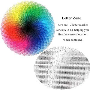 1000 Piece Puzzles for Adults Teen Gradient Color Rainbow Large Round Difficult 