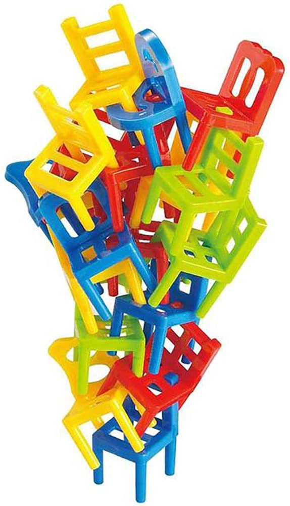 18 Chair Toys Set Pile-Up Suspend Family Board Games For Kids Little Treasures Chairs Stacking Tower Balancing Game 