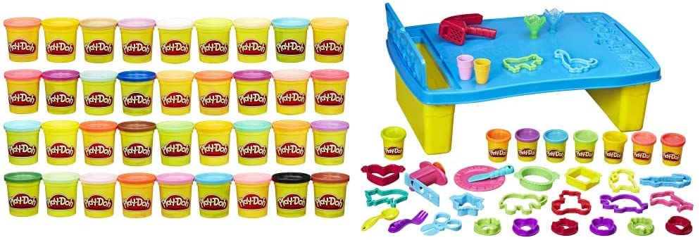 Play-Doh Play n Store Kids Play Table for Arts and Crafts Activities with 8 Non-Toxic Colors 2-Ounce Cans 