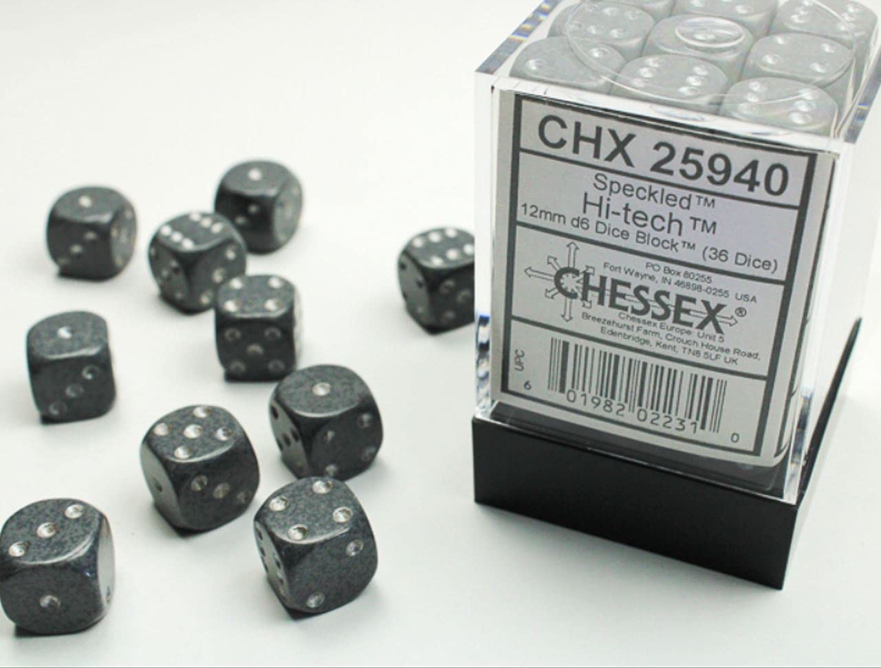CHESSEX-DADI SPECKLED Stealth D6-Set di 12 