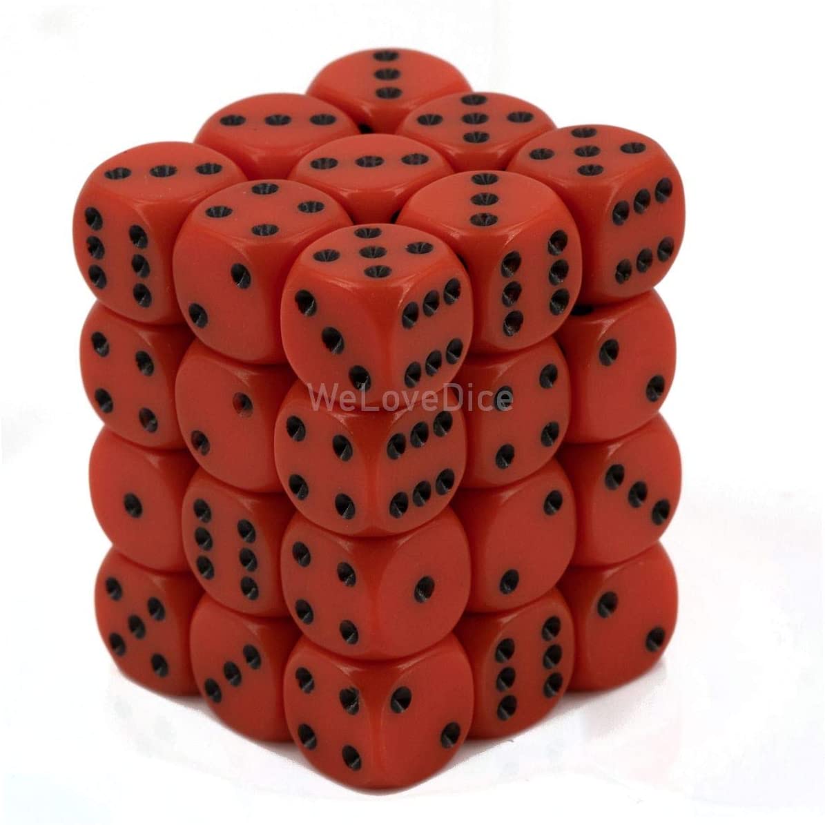 NEW Dice Cube Set of 36 D6 Opaque Orange 12mm 