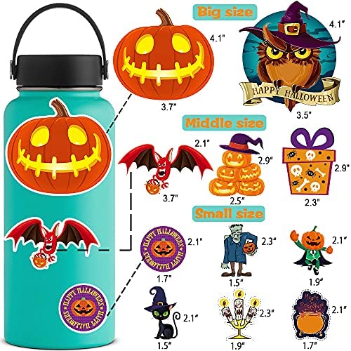 Waterproof Party Stickers for Laptop Water Bottle Cartoon Sticker Pack 80pcs for Halloween Style 