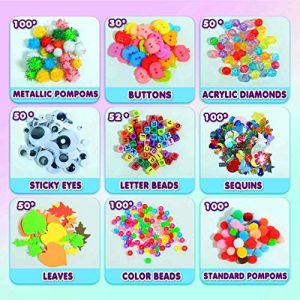 Craft Kits for Kids Ages 4-8, Art Craft Supplies Include Pipe Cleaners,  Pompoms, Google Eyes – All in One DIY Crafts Kit for Toddlers Age 5 6 7 8 9  10 Years