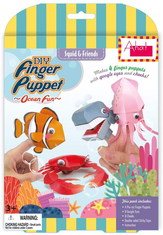 Ocean and Sea Creatures Set of 5 Finger Puppets 