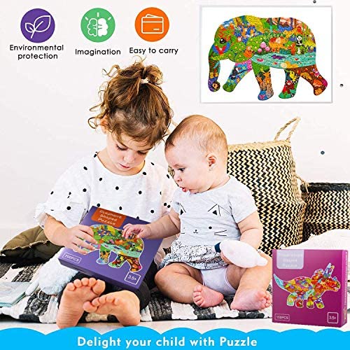 8-10 and Adults Triceratops Dinosaurs 150 Pieces Animal Shaped Jigsaw Floor Puzzle for Boys Girls Puzzles for Kids Ages 4-8 