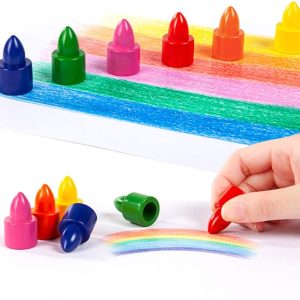 Joyclub Finger Crayons for Toddlers 12 Colors Finger Paint Palm Grip Crayons for Babies Toddler Crayons Washable Finger Paint Non Toxic Crayon for Kids 
