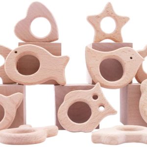 Natural Wooden Eco-Friendly Safe Baby Teether Teething Toys Baby Shower Gift Sl 
