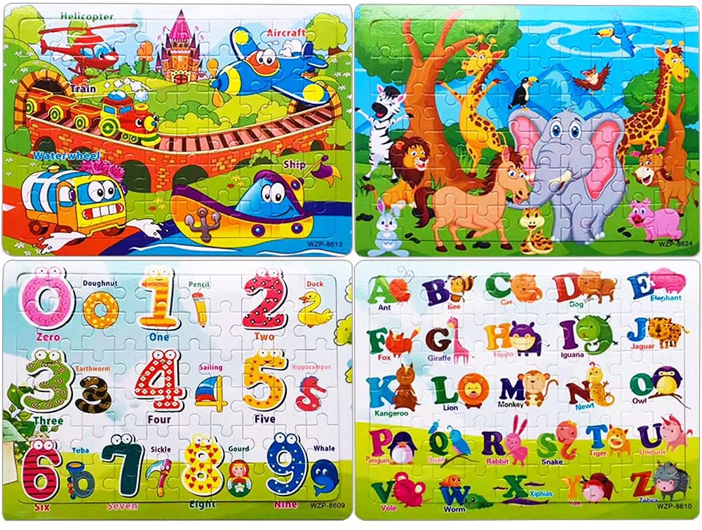 NEW Wooden Jigsaw Puzzle 4 in 1 Boys' Adventure puzzles age 3+ 