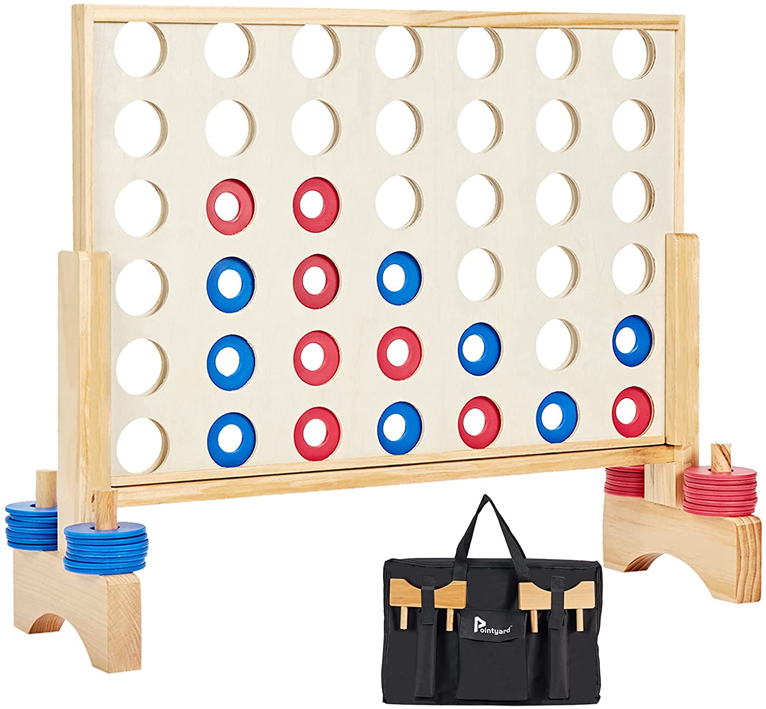 Giant 4 In A Row Connect Game Carrying Duffle Bag - Easy Storage & Transportation For Life Size Jumbo 4 To Score Connect Four Outdoor Board Game (Game