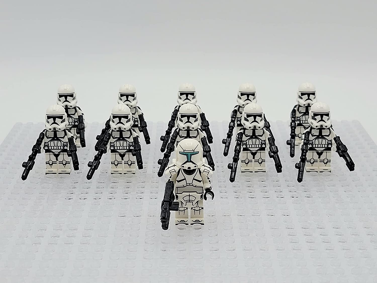 21PCS Star Battle White Clone Trooper Army Building Blocks Mini Figure DIY Toys 