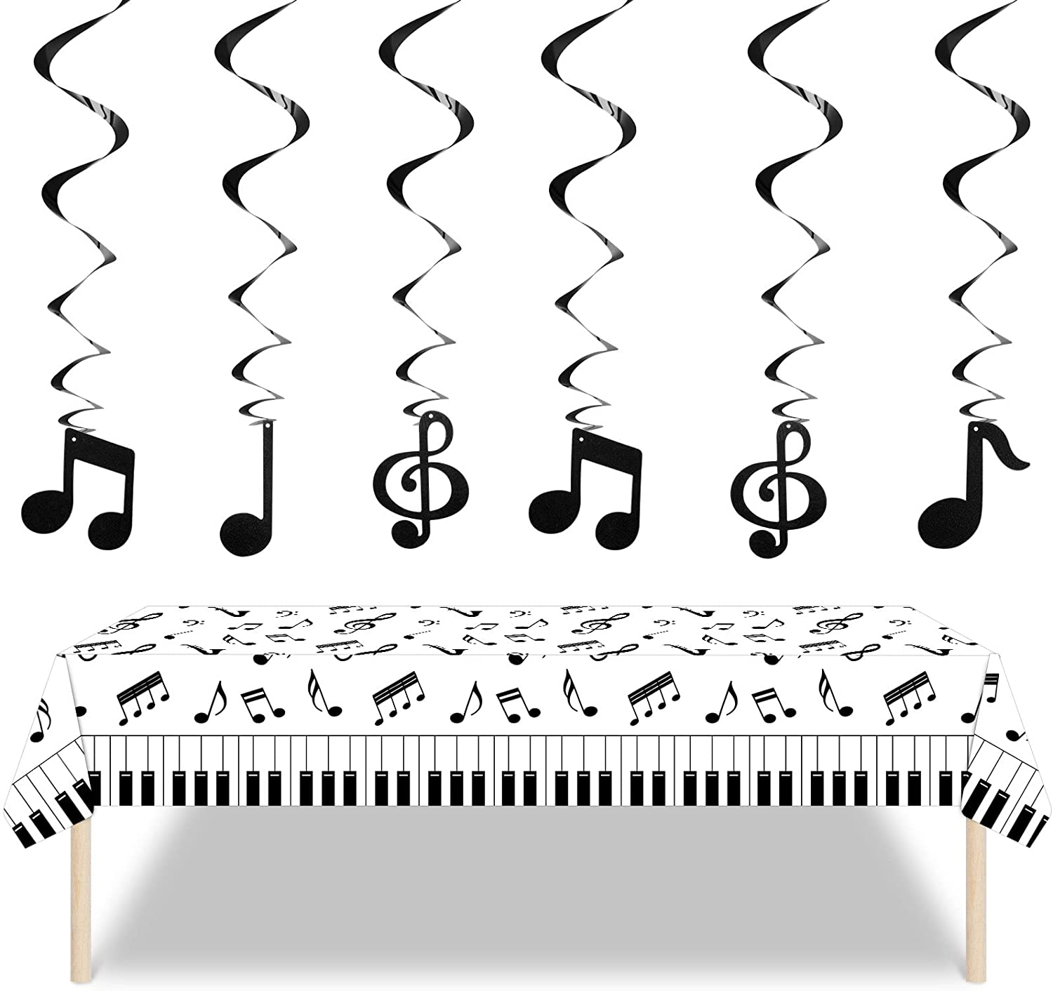 Musical Notes Plastic Tablecloth 