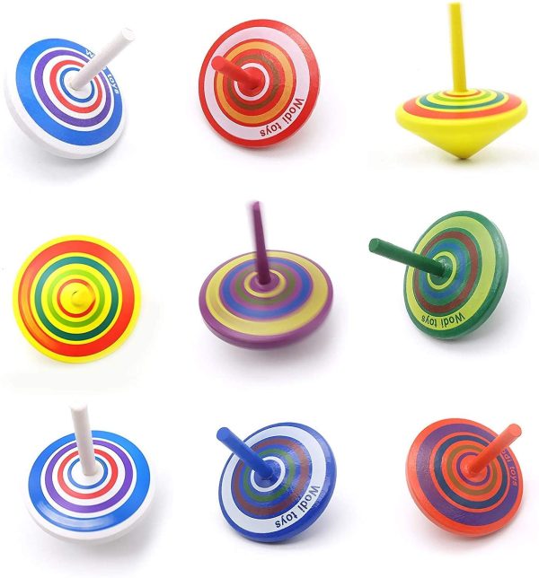 Wooden Spinning Tops Colorful Fruit Mushroom Gyroscope Kids Gift T JfGVCA 